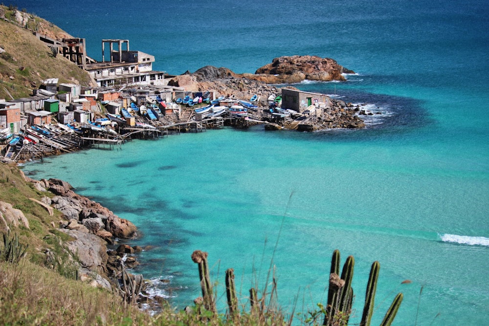 a body of water with a bunch of buildings on it