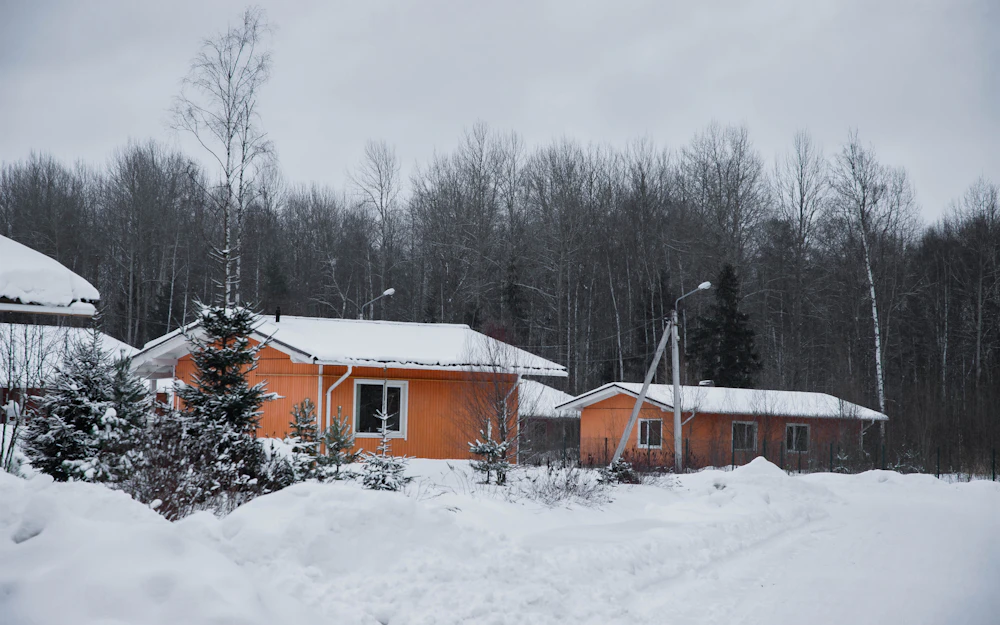 Home in a snowy landscape