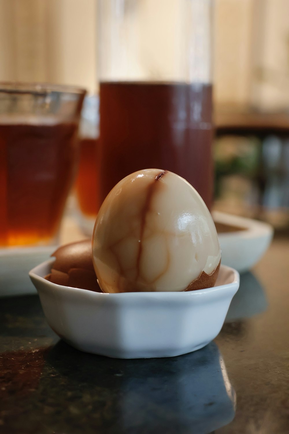 a close up of a bowl of food on a table