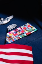 a piece of paper with a flag on it