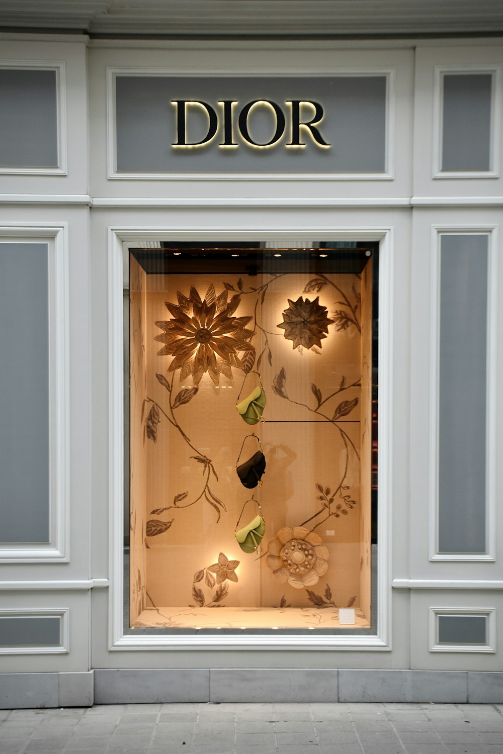 a window display of a flower shop