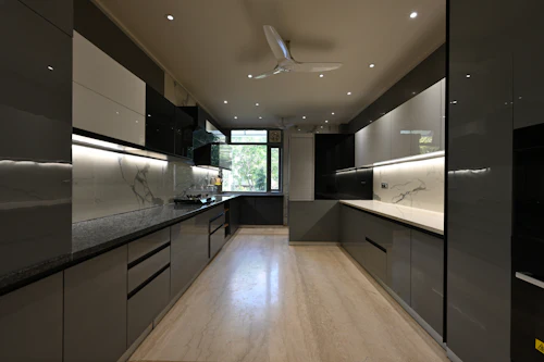 Black and white kitchen