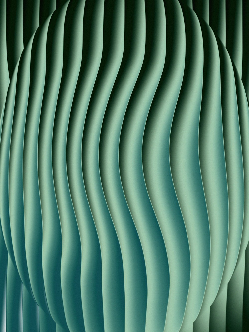Un fondo abstracto verde con líneas onduladas