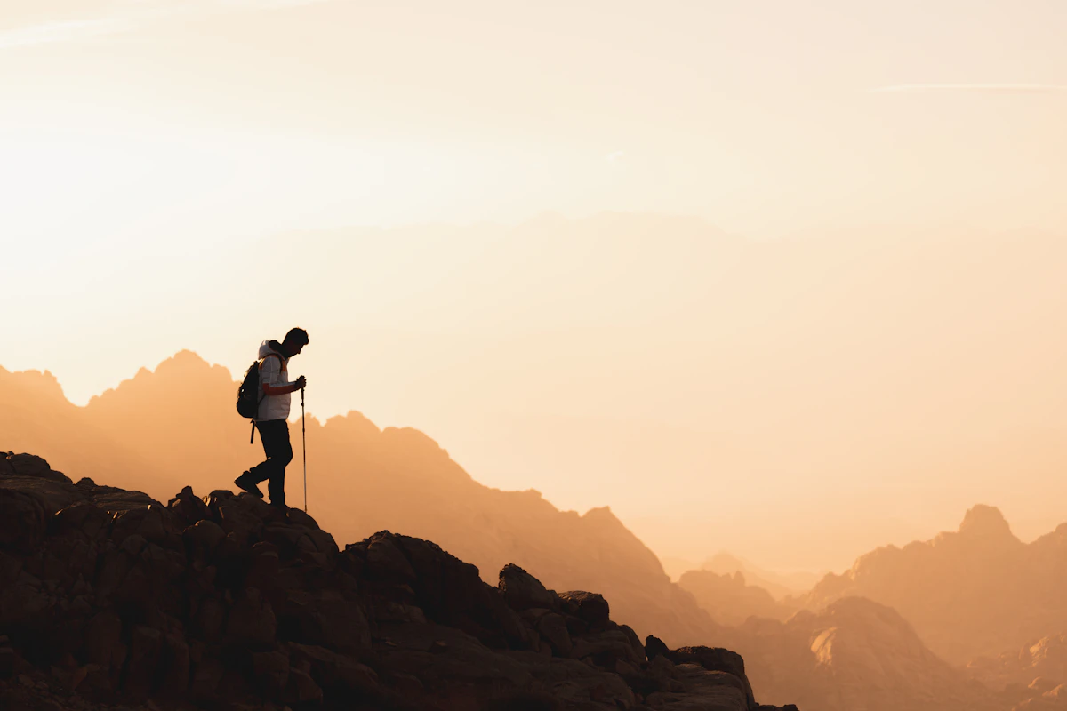 A family hiking together on an easy Atlas Mountains valley trail near Marrakech