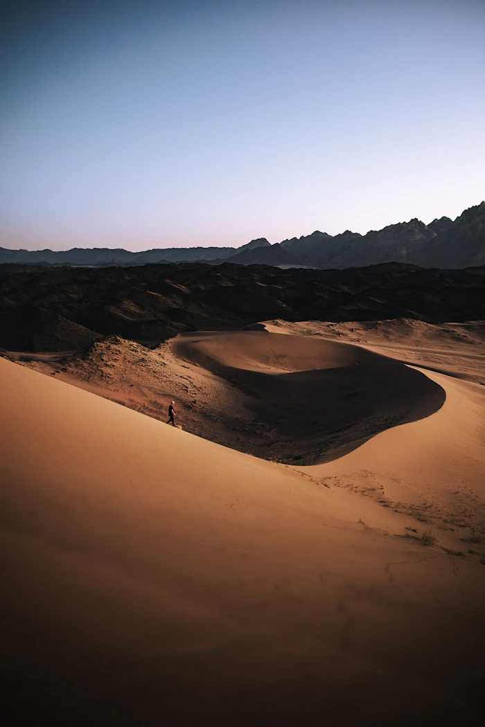 Desert dunes at golden hour