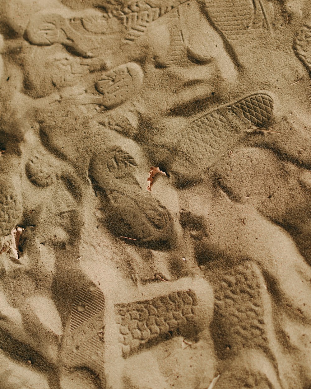 a close up of a person's shoes in the sand