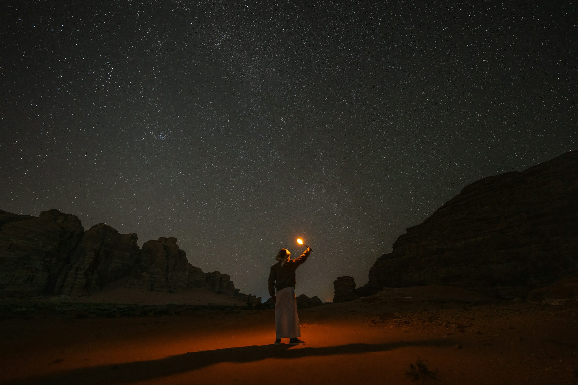 The remote NEOM desert environment sets the scene for spectacular stargazing, Hisma Desert – NEOM, Saudi Arabia.