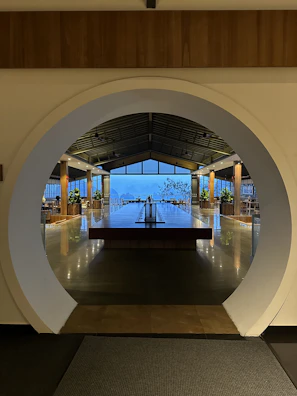 A bright, modern school lobby captured in a 360-degree virtual tour.