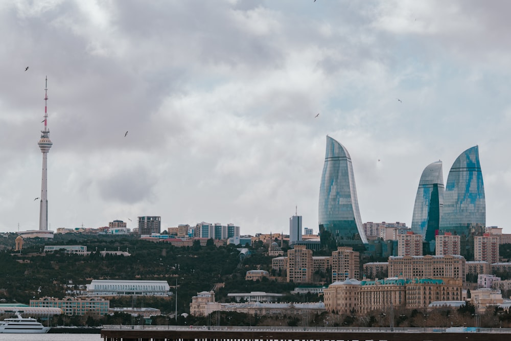 a view of a city from across the water