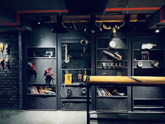 a room filled with lots of musical instruments