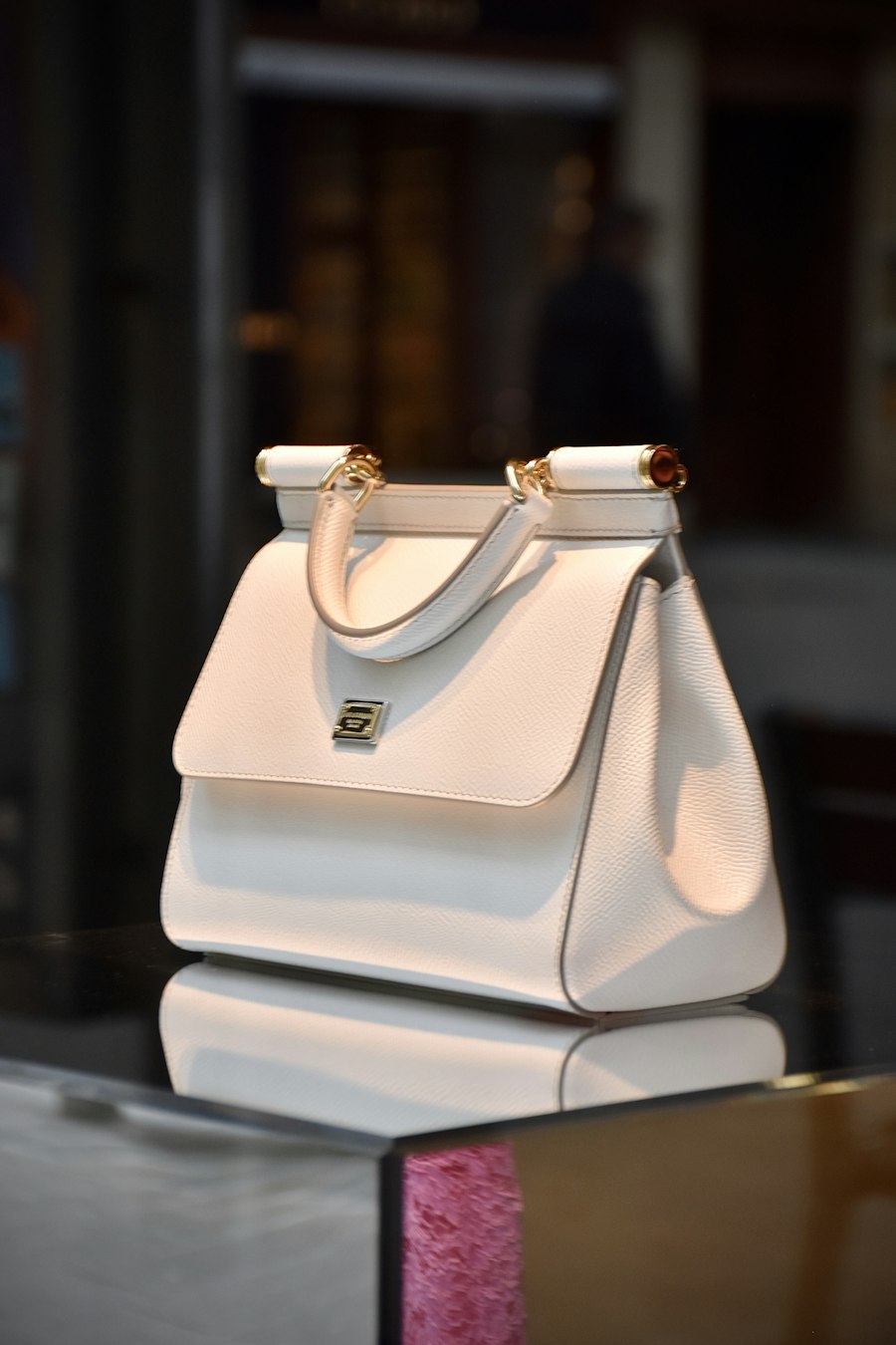 Cream Top-Handle Bag