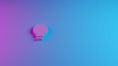 Minimalist illustration of a lightbulb with data connections symbolizing innovative consulting.