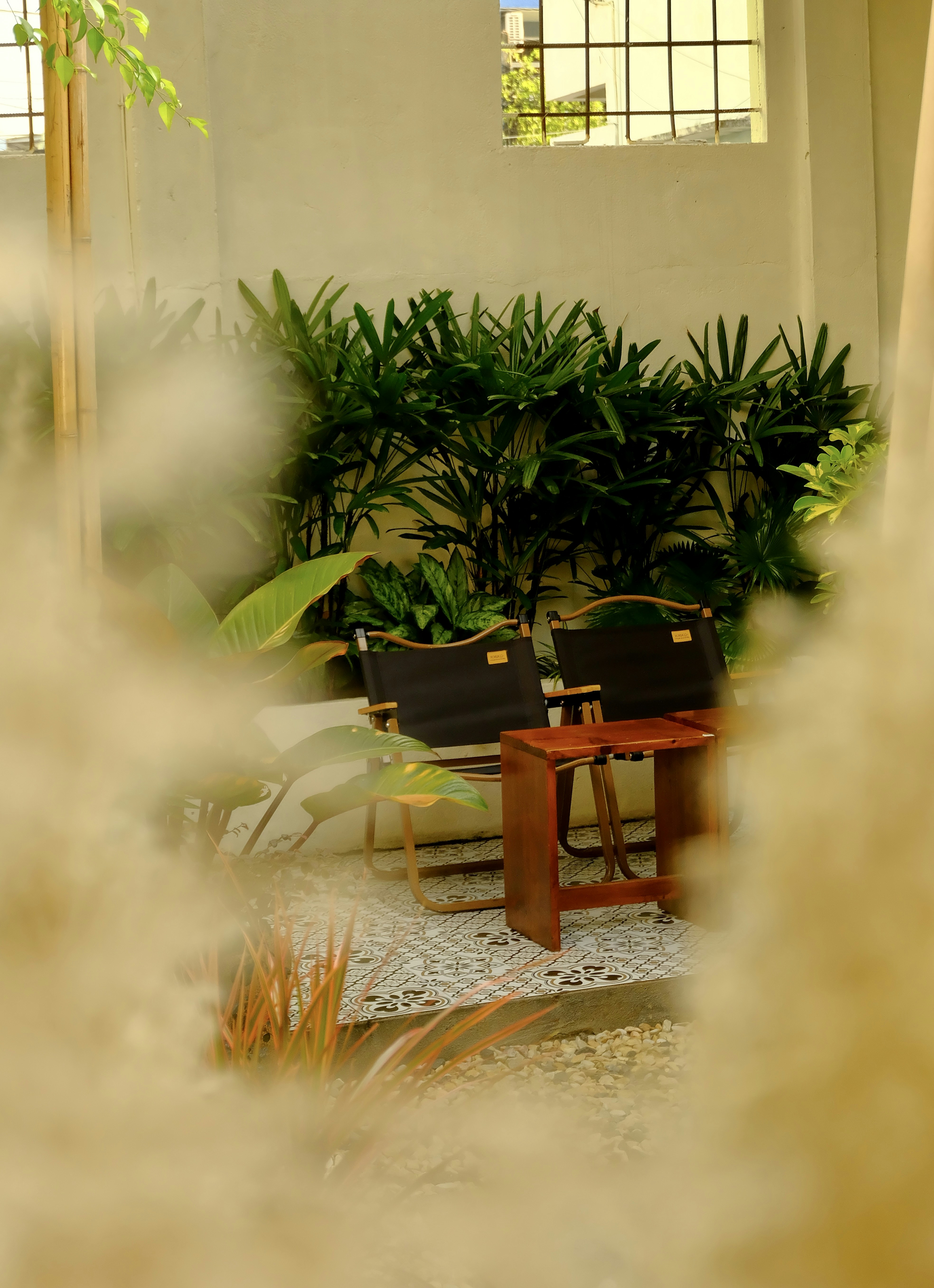 a couple of chairs sitting next to each other