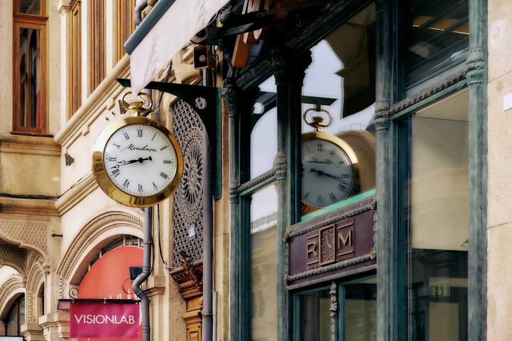 a clock on the side of a building