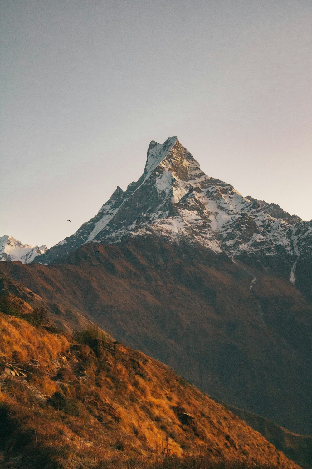 a mountain with snow on top of it