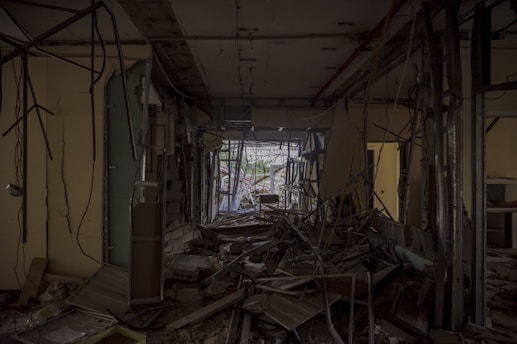 A dark alley representing destruction and chaos.