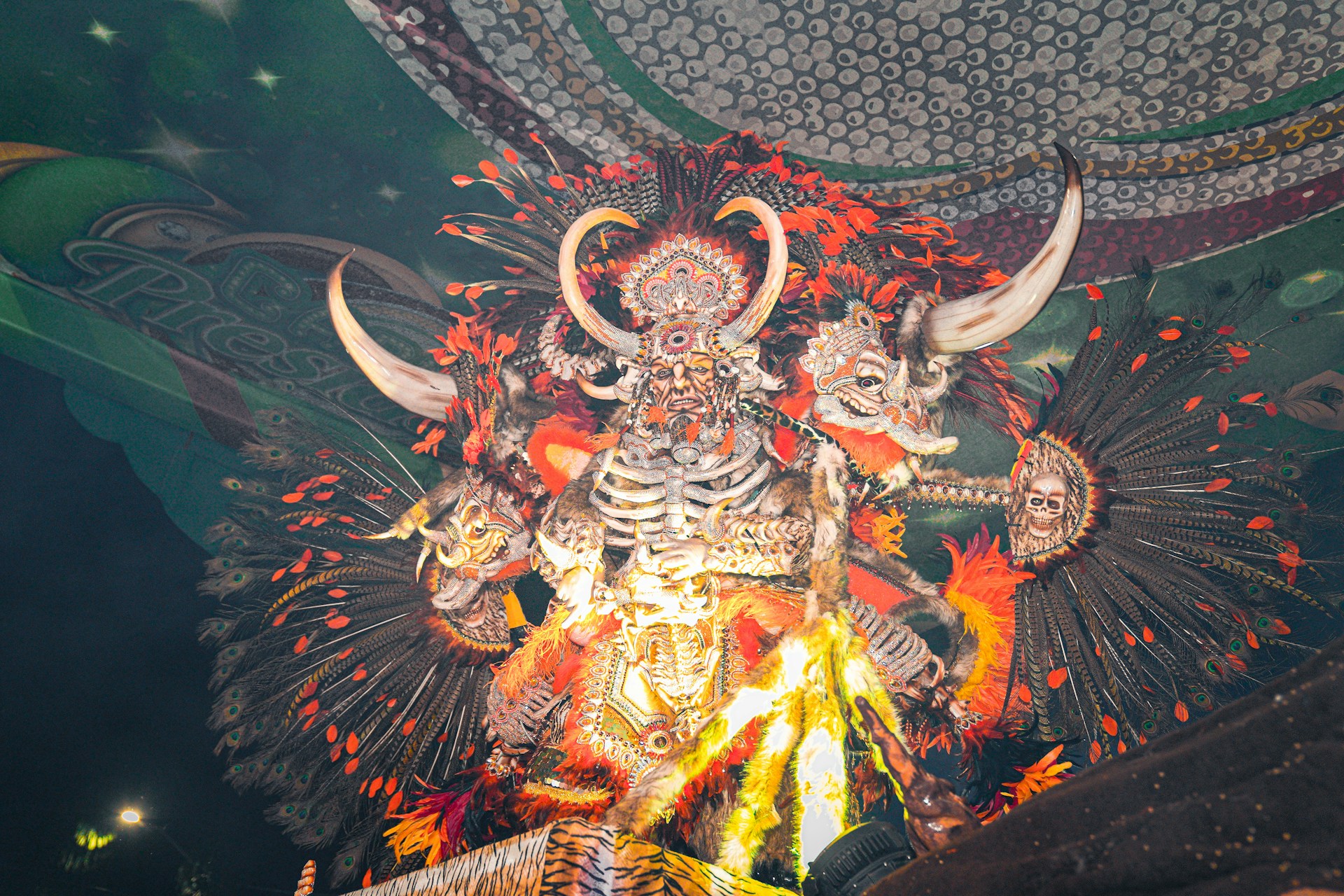 A stunning animatronic character designed for a Halloween theme, showcasing intricate details and vibrant colors.