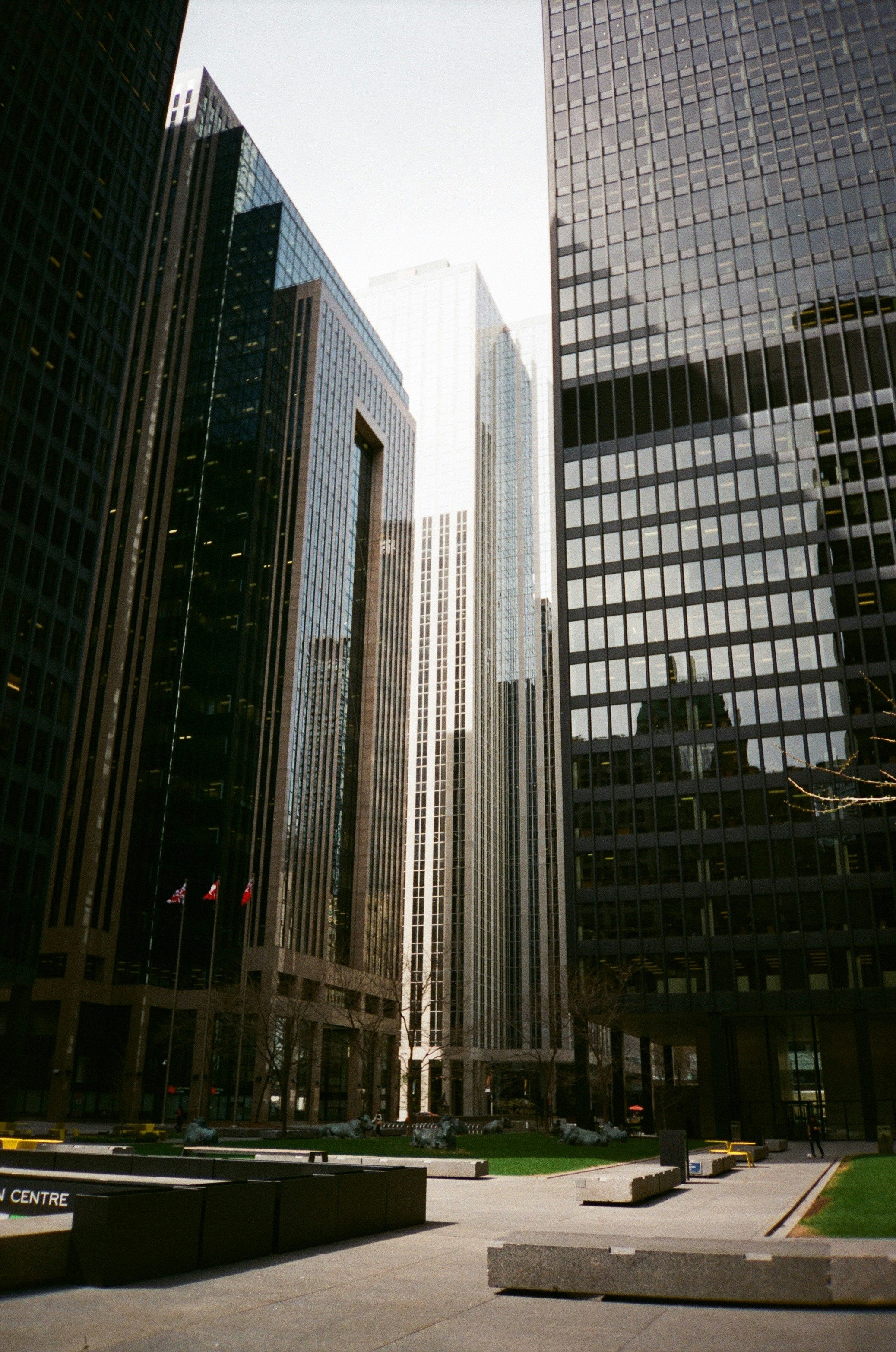 a group of tall buildings sitting next to each other