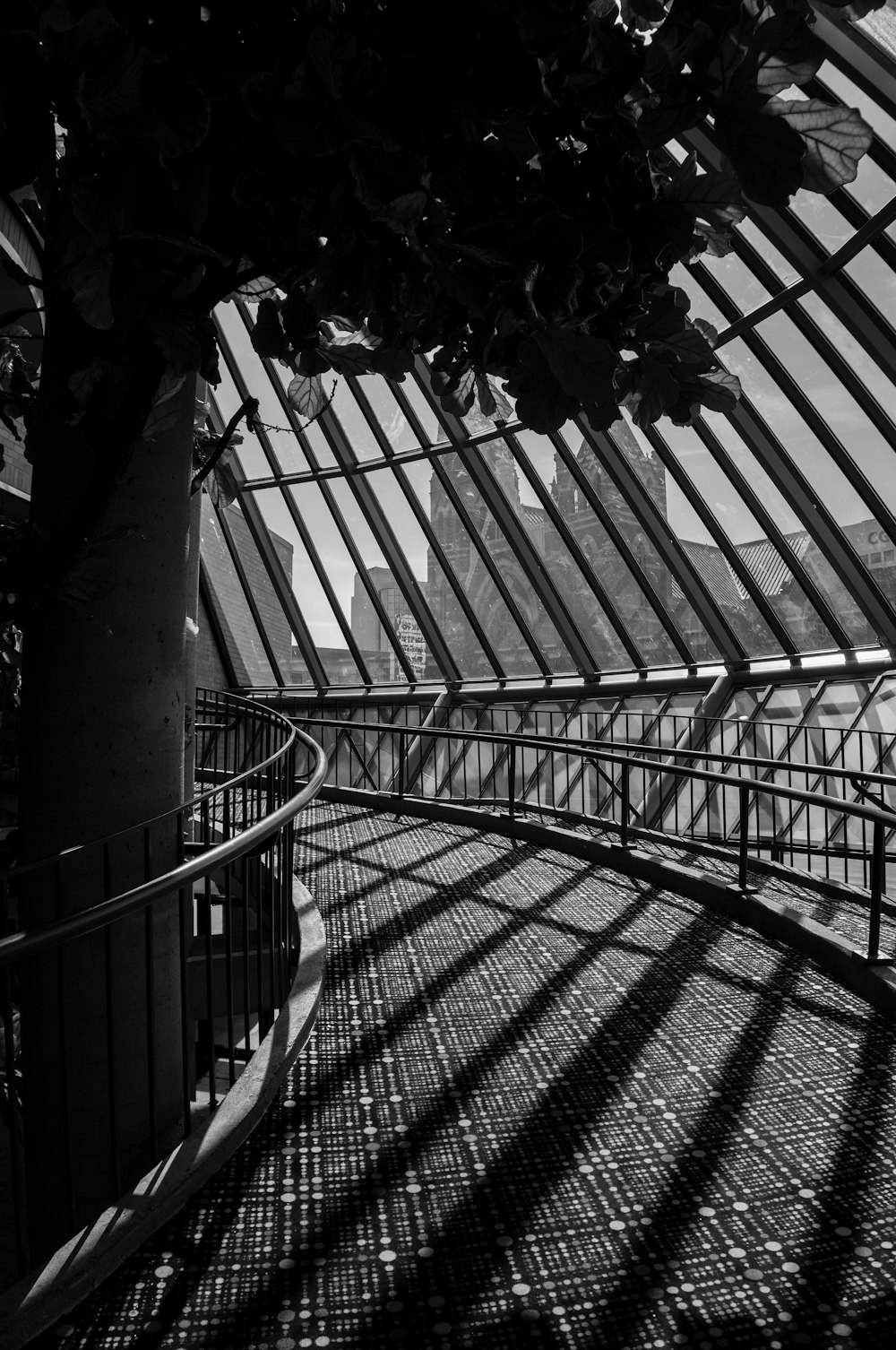 a black and white photo of the inside of a building