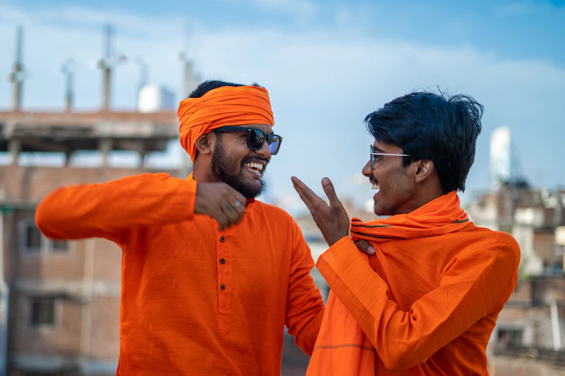 Two men standing close, hinting at budding relationships