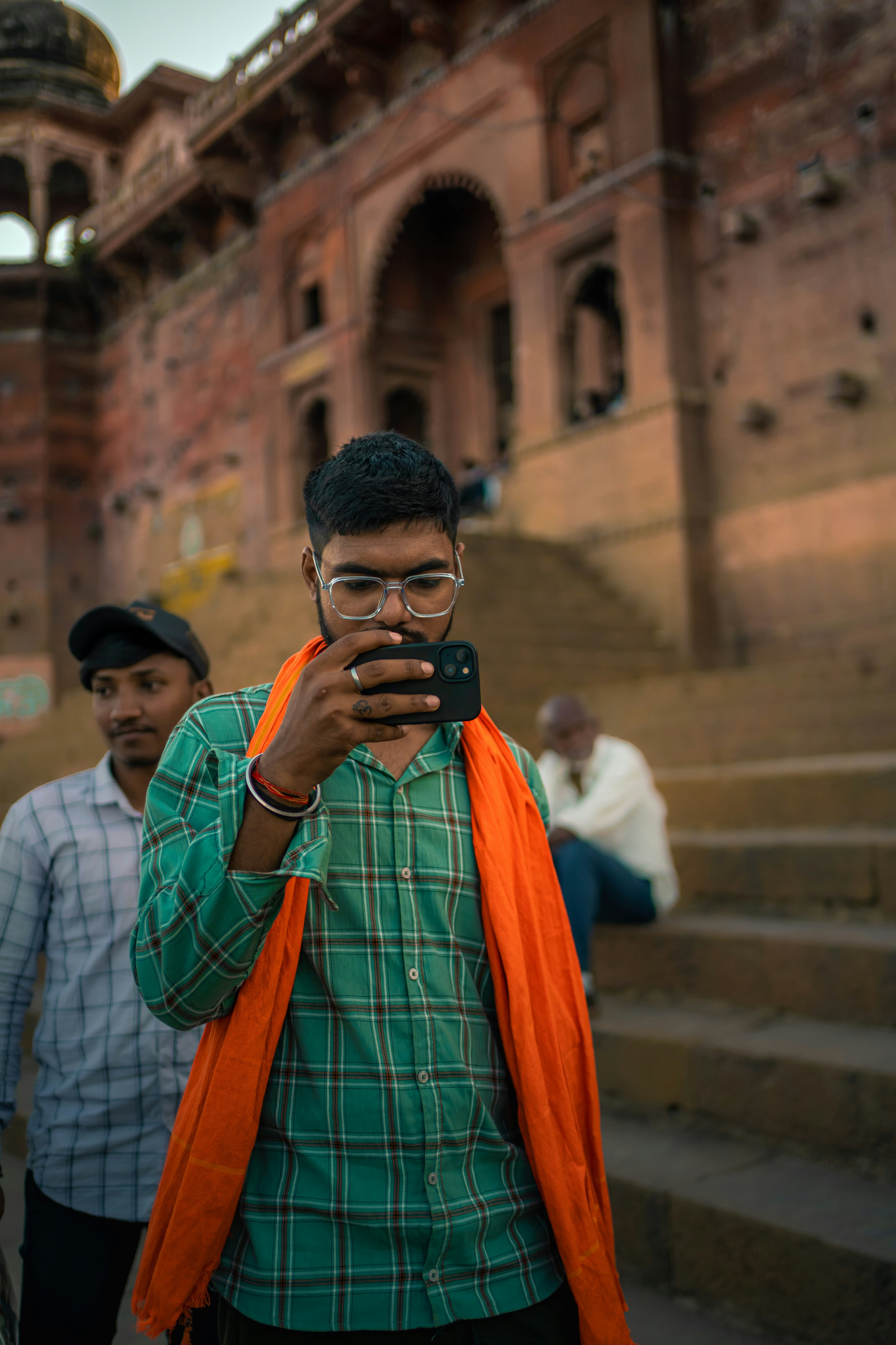Person using phone for banking