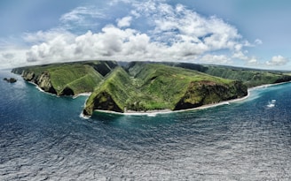 an island in the middle of the ocean