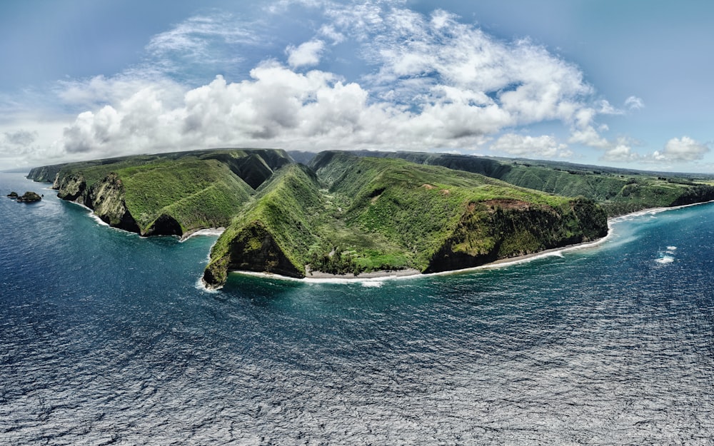 an island in the middle of the ocean