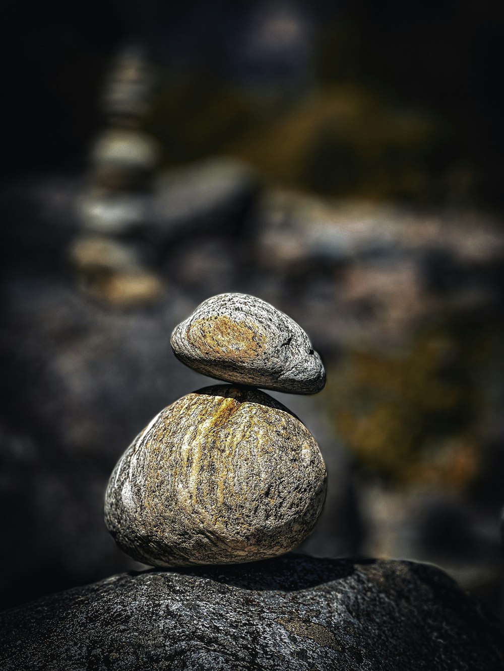 a stack of rocks sitting on top of each other