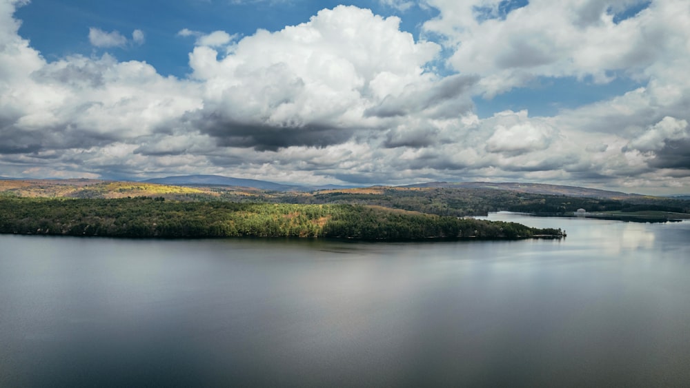 a large body of water surrounded by mountains