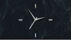 A minimalist clock design against a bright background.