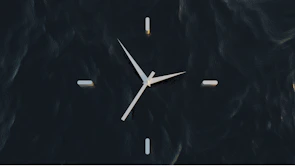 Minimalistic clock with blurred hands indicating waiting time.