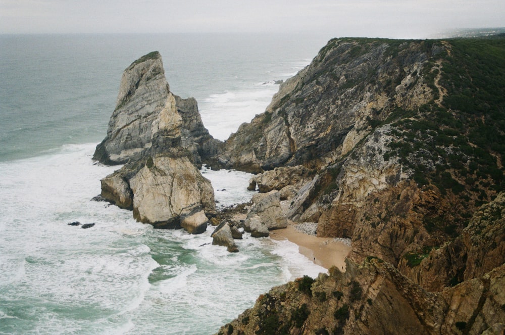 a view of the ocean from the top of a mountain