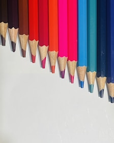 Rows of pencils in different shades, highlighting the variety available at pencilpoint.