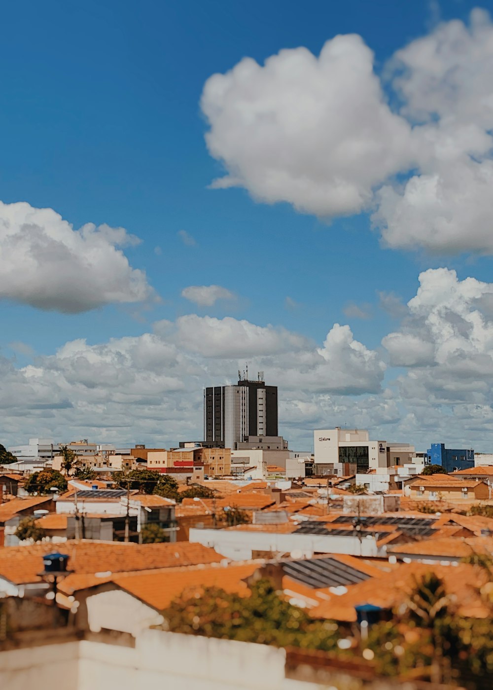 a view of a city from a rooftop