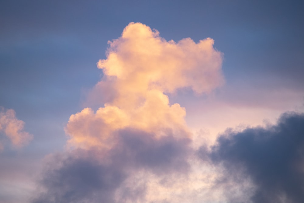 a plane is flying in the sky with a lot of clouds