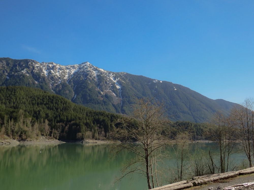 a large body of water surrounded by mountains