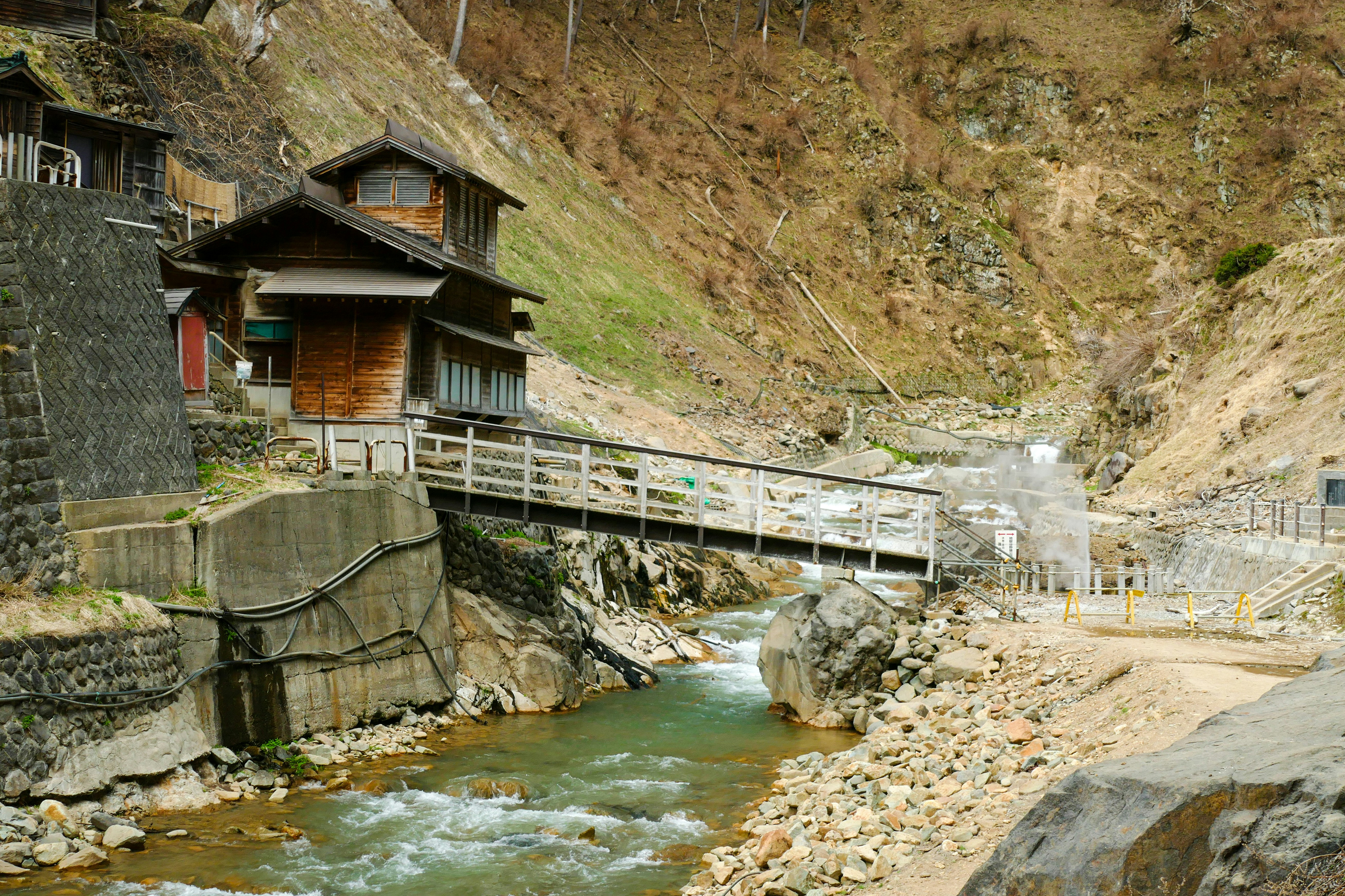 Building by river in Nagano Japan