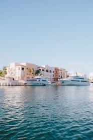 a couple of boats that are sitting in the water