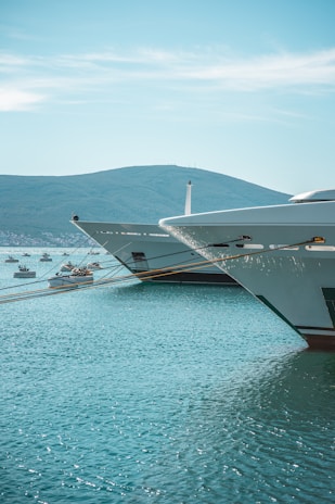 a couple of boats that are sitting in the water