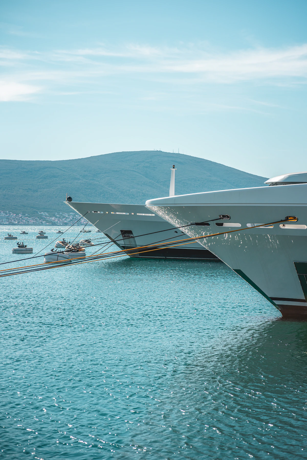 A large cruise ship docked at a harbor port
