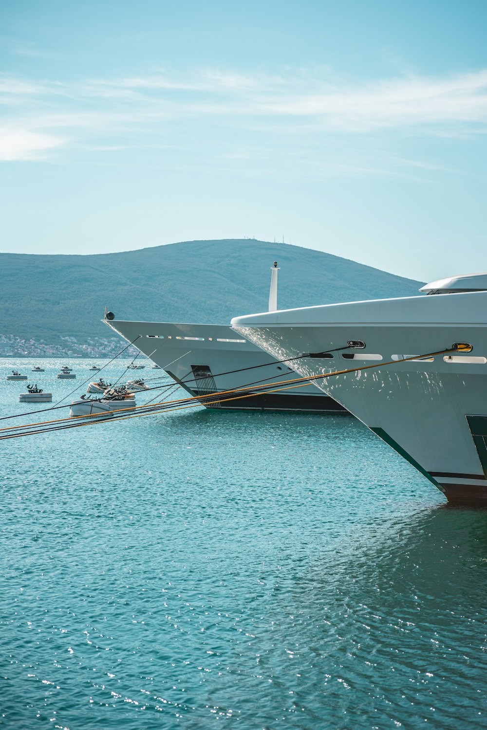 a couple of boats that are sitting in the water