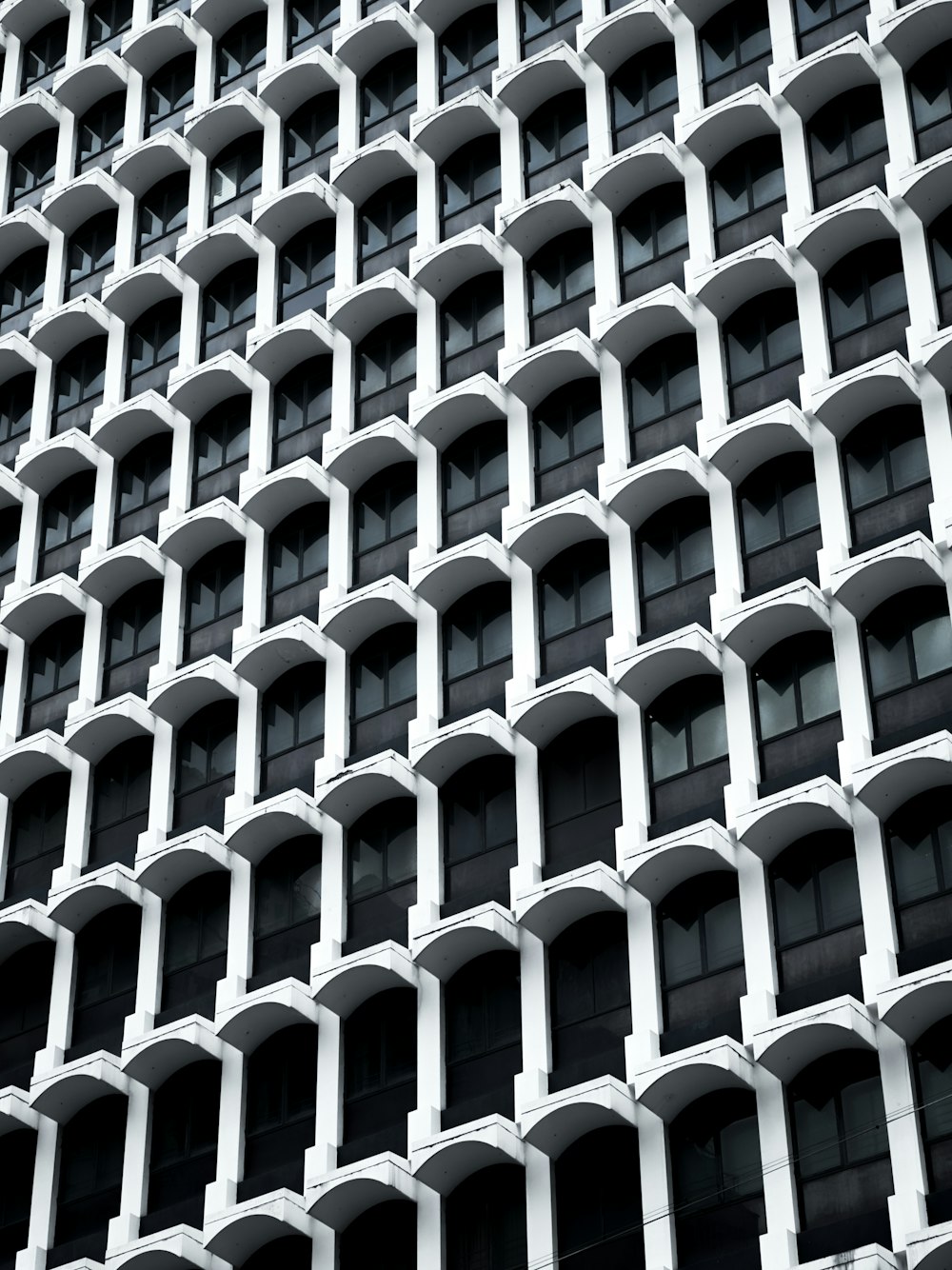 a close up of a building with many windows