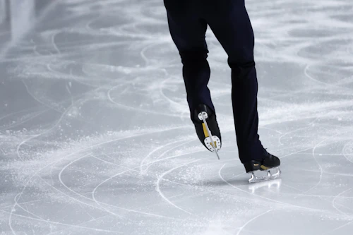 Athlete skating on a rink