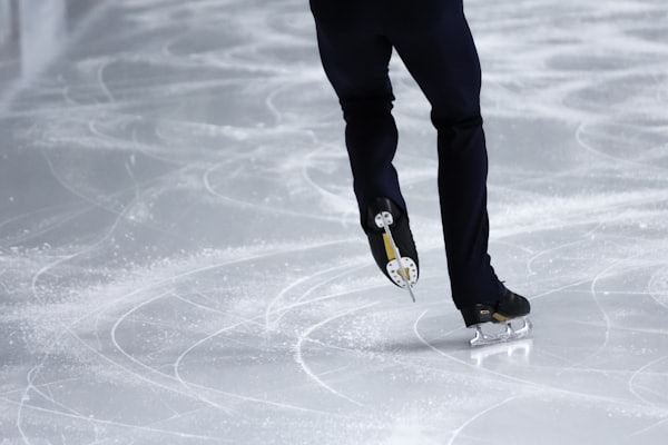 Ice skating session on the rink