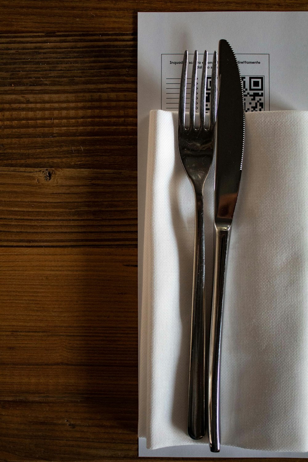 a fork and knife sitting on top of a napkin