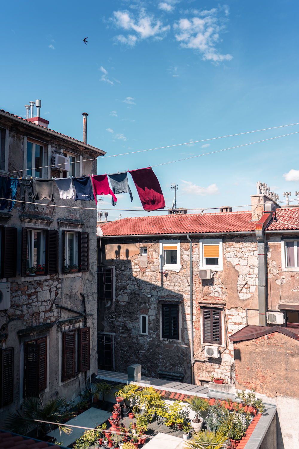 a view of a building from a rooftop