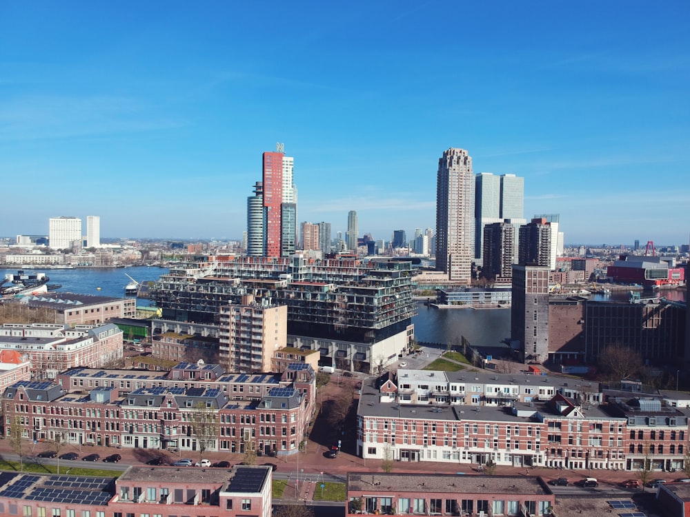 a view of a city from a tall building