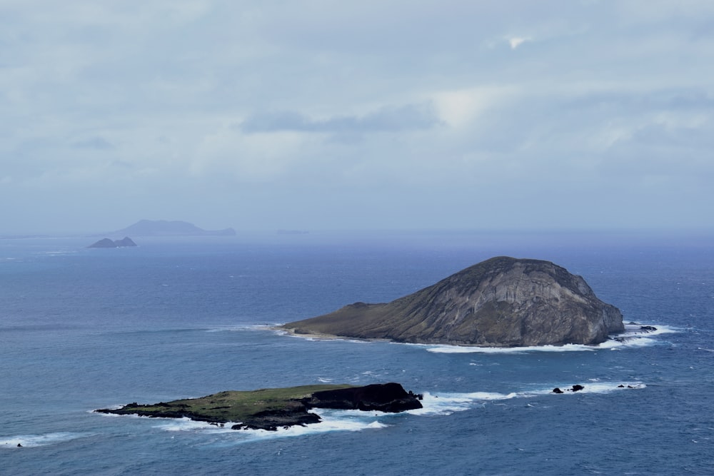 a small island in the middle of the ocean