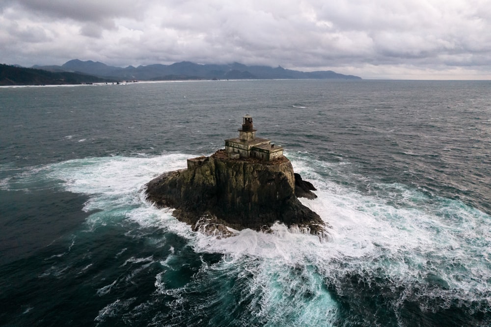 a small island in the middle of the ocean