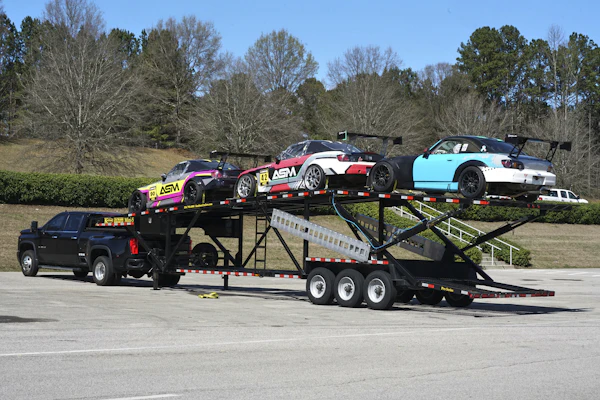 Trailer carrying cars